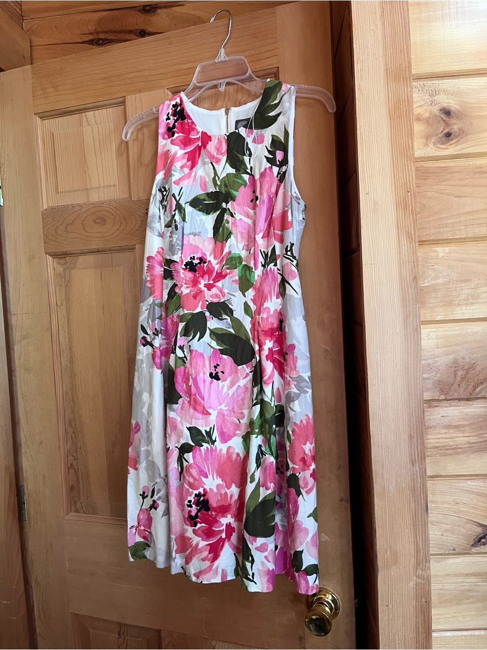 Vince Camuto White Dress with Pink & Green Floral Print